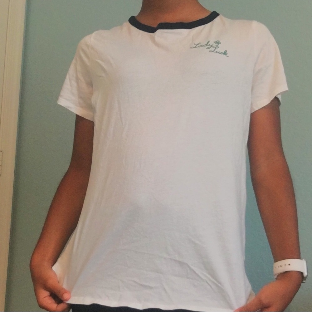 White Ringer Tee